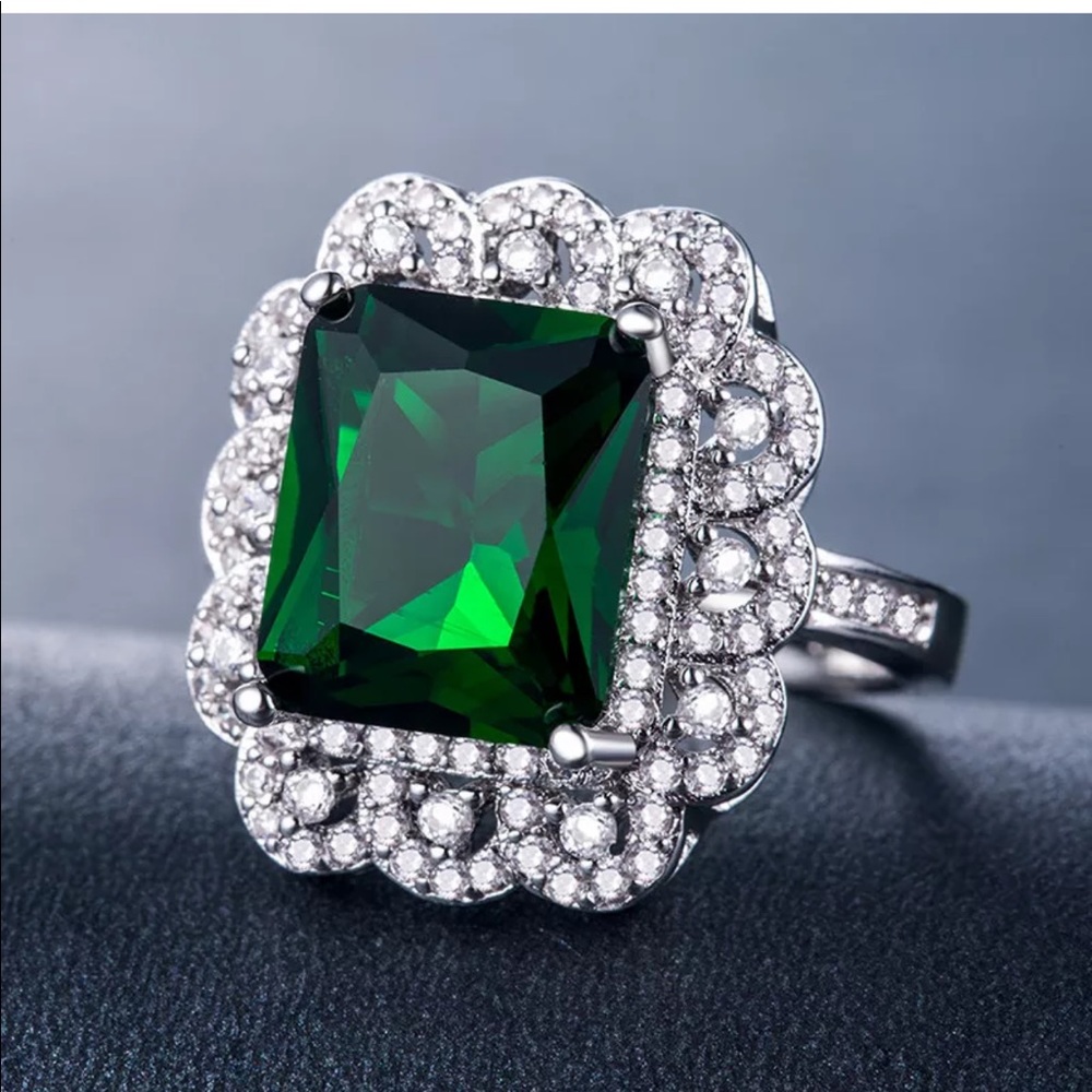 New 925 Sterling Silver Platinum Plated Diamond - Picture 3 of 5